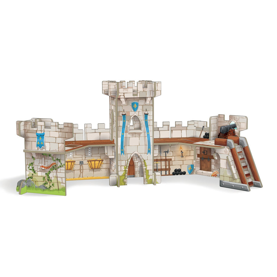 Mini Château des chevaliers Papo en carton renforcé, Collection MINI PAPO, jouet éducatif idéal pour enfants