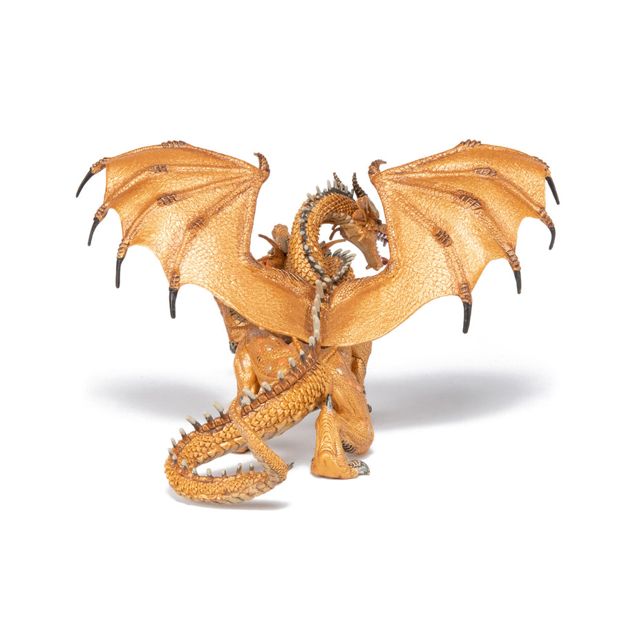 Figurine Dragon deux têtes or Papo en PVC, Collection Fantastique, jouet éducatif idéal pour enfants et collectionneurs