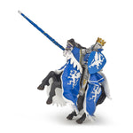 Cheval du roi au dragon bleu Papo en PVC, Collection Médiéval, jouet éducatif idéal pour enfants et collectionneurs