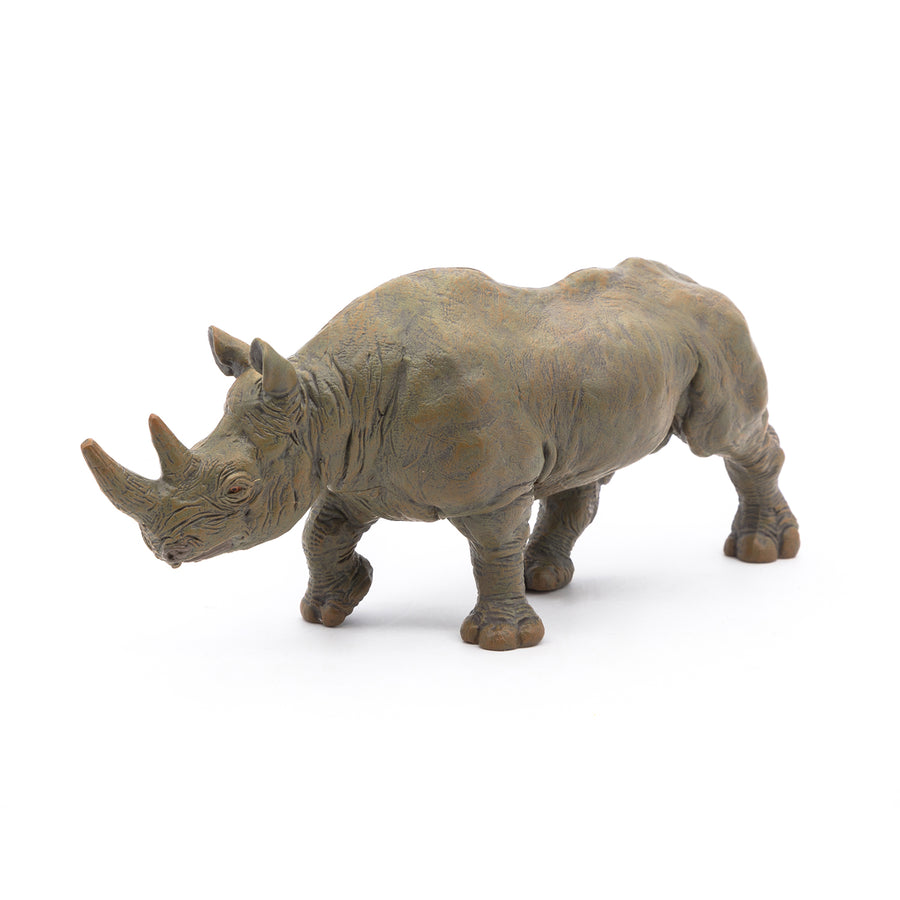 Figurine Rhinocéros noir Papo en PVC, thème savane, Collection Animaux sauvages, jouet éducatif idéal pour enfants et collectionneurs