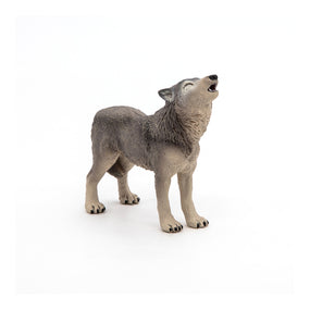 Figurine Loup hurlant Papo en PVC, thème forêt, Collection Animaux sauvages, jouet éducatif idéal pour enfants et collectionneurs