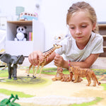 Figurine Girafe tête levée Papo en PVC, thème savane, Collection Animaux sauvages, jouet éducatif idéal pour enfants et collectionneurs