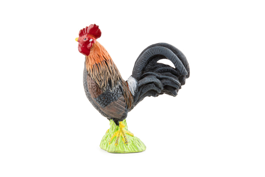 Figurine Coq gaulois Papo en PVC, thème basse-cour, Collection Vie à la ferme, jouet éducatif idéal pour enfants et collectionneurs