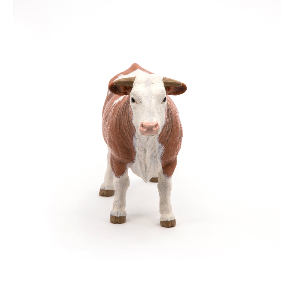 Figurine Taureau simmental Papo en PVC, Collection Vie à la ferme, jouet éducatif idéal pour enfants et collectionneurs
