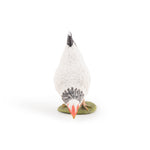 Figurine Poule blanche picorant Papo en PVC, thème basse-cour, Collection Vie à la ferme, jouet éducatif idéal pour enfants et collectionneurs