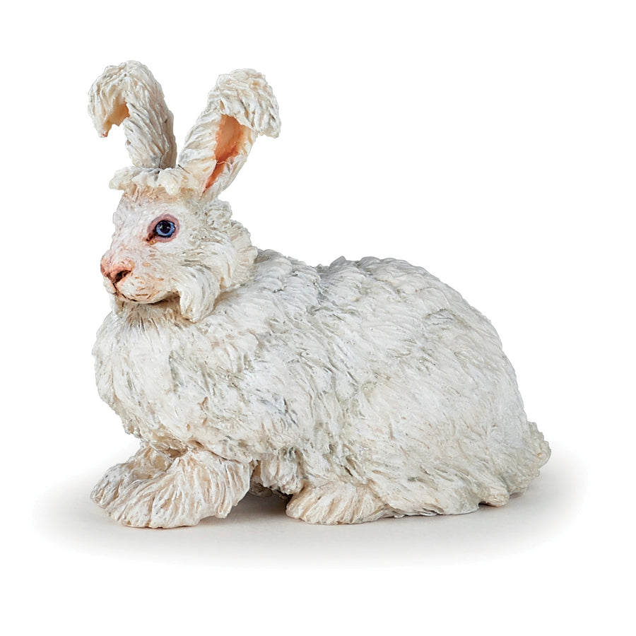 Figurine Lapin Angora Papo en PVC, thème basse-cour, Collection Vie à la ferme, jouet éducatif idéal pour enfants et collectionneurs