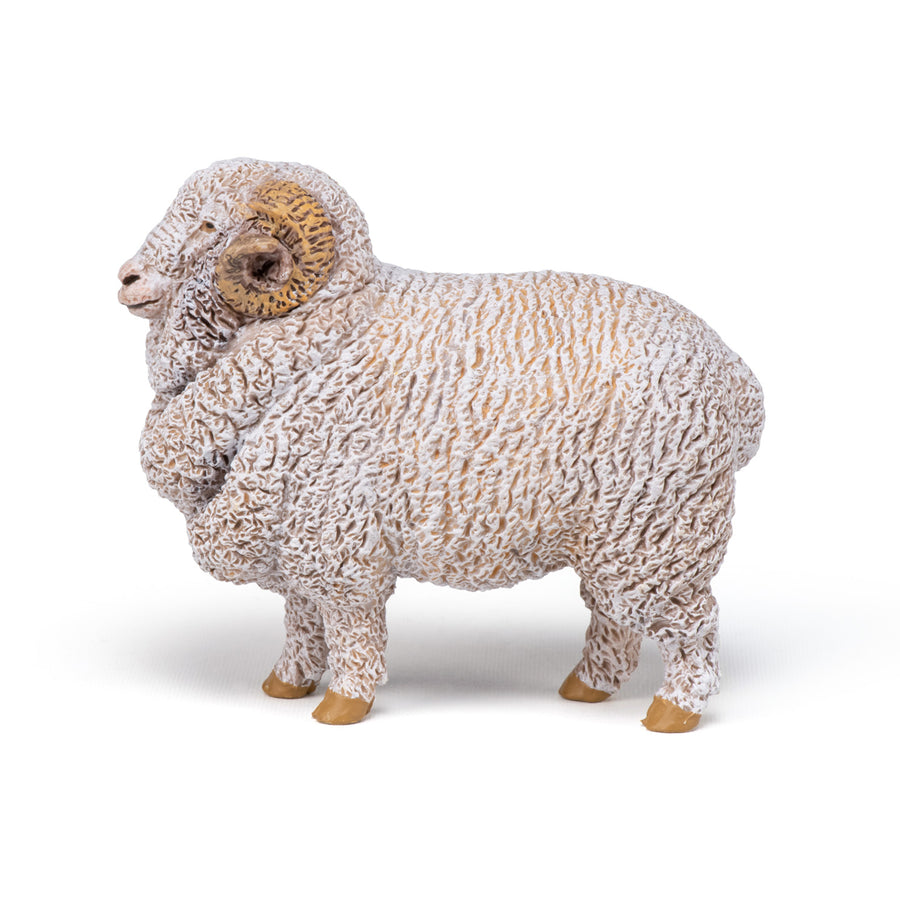 Mouton Mérinos Papo en PVC, Collection Vie à la ferme, jouet éducatif idéal pour enfants et collectionneurs