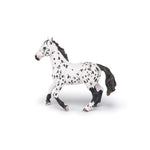 Cheval appaloosa noir Papo en PVC, Collection chevaux, jouet éducatif idéal pour enfants et collectionneurs