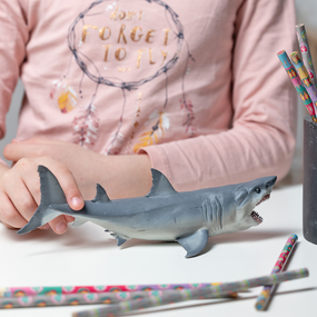 Figurine Mégalodon Papo en PVC, thème préhistorique, Collection Dinosaures, jouet éducatif idéal pour enfants et collectionneurs